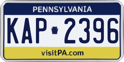 PA license plate KAP2396