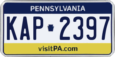 PA license plate KAP2397