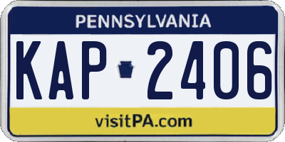 PA license plate KAP2406