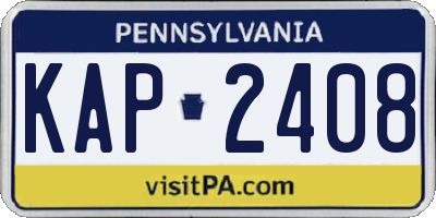 PA license plate KAP2408