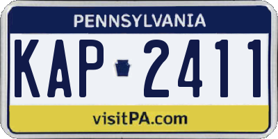 PA license plate KAP2411
