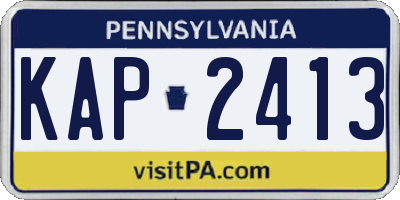 PA license plate KAP2413