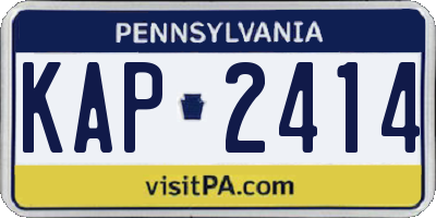 PA license plate KAP2414