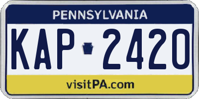 PA license plate KAP2420