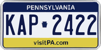 PA license plate KAP2422