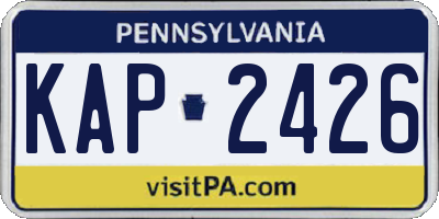 PA license plate KAP2426