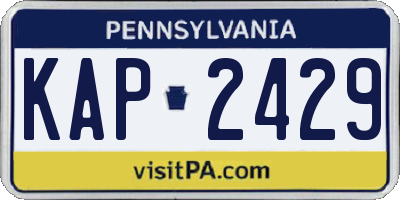 PA license plate KAP2429