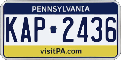 PA license plate KAP2436