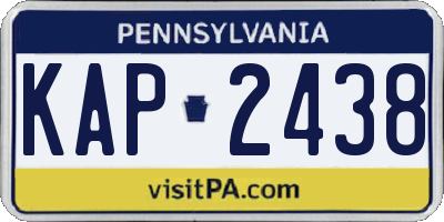 PA license plate KAP2438