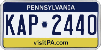 PA license plate KAP2440