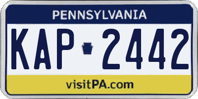 PA license plate KAP2442