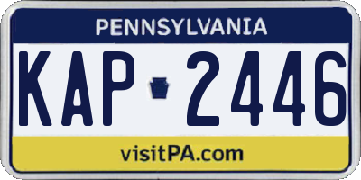 PA license plate KAP2446