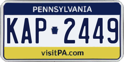 PA license plate KAP2449