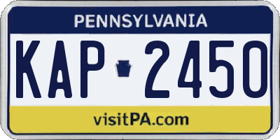 PA license plate KAP2450