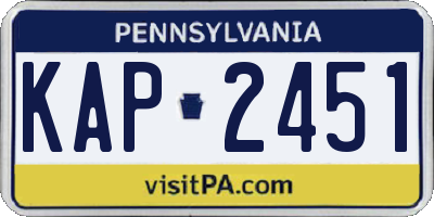 PA license plate KAP2451