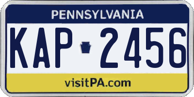 PA license plate KAP2456