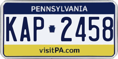 PA license plate KAP2458