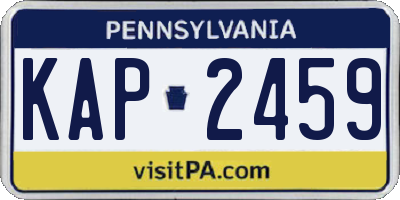 PA license plate KAP2459