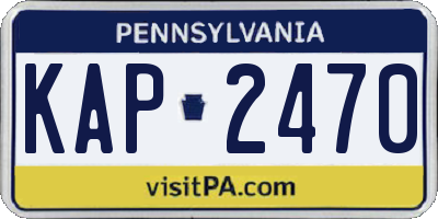 PA license plate KAP2470
