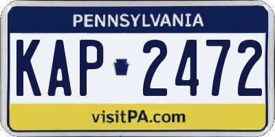 PA license plate KAP2472