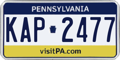 PA license plate KAP2477