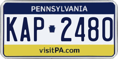 PA license plate KAP2480