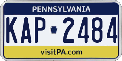 PA license plate KAP2484