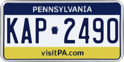 PA license plate KAP2490