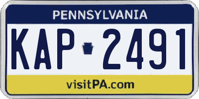 PA license plate KAP2491
