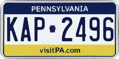 PA license plate KAP2496
