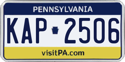 PA license plate KAP2506