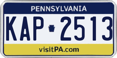 PA license plate KAP2513