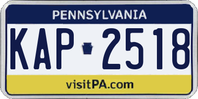 PA license plate KAP2518