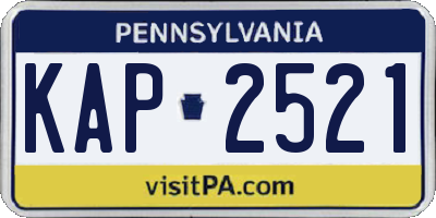 PA license plate KAP2521