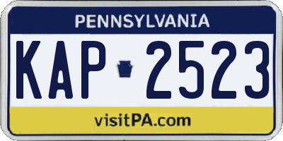 PA license plate KAP2523