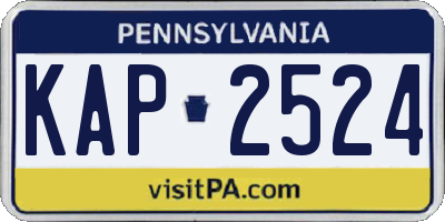PA license plate KAP2524