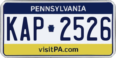 PA license plate KAP2526