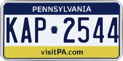 PA license plate KAP2544