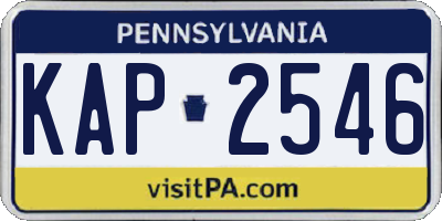 PA license plate KAP2546