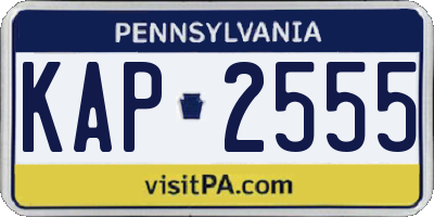 PA license plate KAP2555