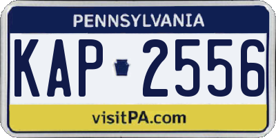 PA license plate KAP2556