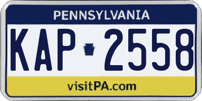 PA license plate KAP2558