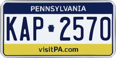 PA license plate KAP2570