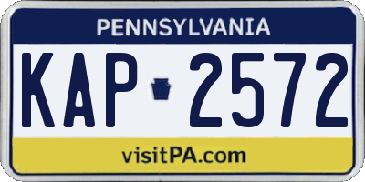 PA license plate KAP2572