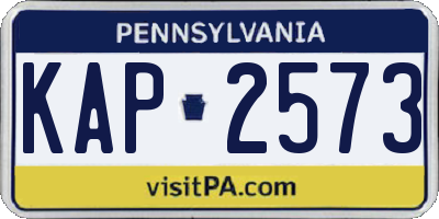 PA license plate KAP2573