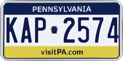 PA license plate KAP2574