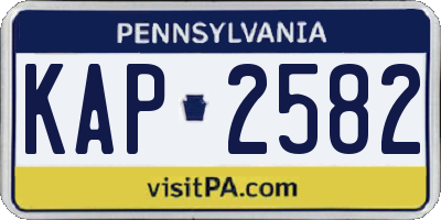 PA license plate KAP2582