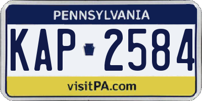 PA license plate KAP2584