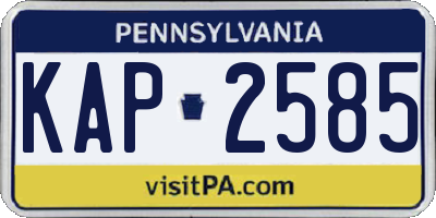 PA license plate KAP2585