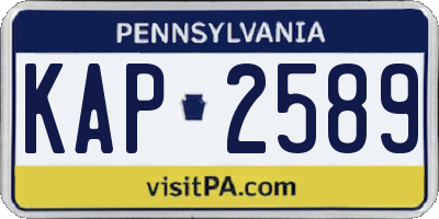 PA license plate KAP2589